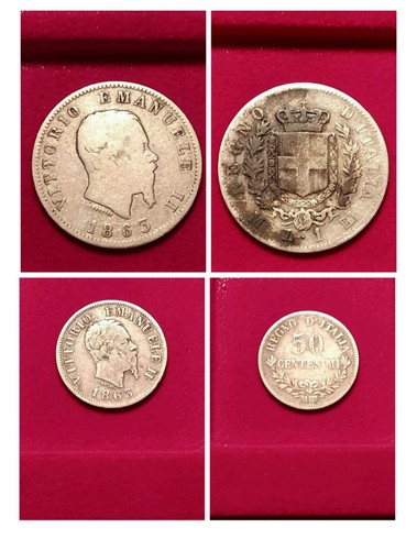 Lotto monete argento 1863 - 2,